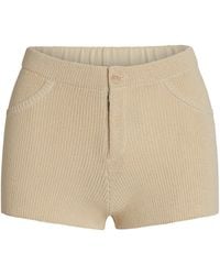 AYA MUSE - Lysi Ribbed Stretch-Cotton Shorts - Lyst