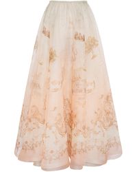 Zimmermann - Hypnotic Organza Maxi Silk Skirt - Lyst