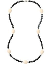 Julietta - Myra Rhodium-Plated Brass Onyx And Resin Necklace - Lyst