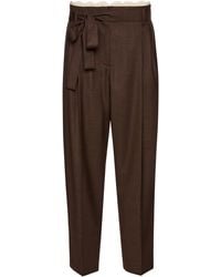 Magda Butrym - Lace-Trimmed Wool Straight-Leg Pants - Lyst