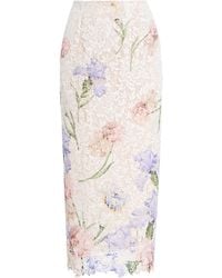 Oscar de la Renta - Degradé-Printed Lace Midi Skirt - Lyst