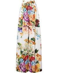 Dolce & Gabbana - Floral Bouquet Printed Pants - Lyst