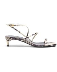 KHAITE - Loop Python-Effect Leather Sandals - Lyst