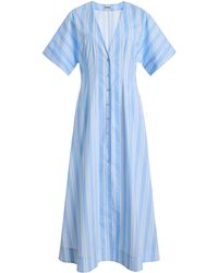 STAUD - Elle Stretch-Cotton Midi Dress - Lyst