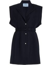 Prada - Wool Mini Blazer Dress - Lyst