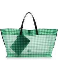 STAUD - Christos Large Gingham-Mesh Tote Bag - Lyst