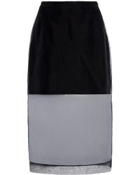 David Koma - Silk Organza Midi Pencil Skirt - Lyst