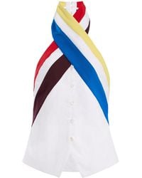 Rosie Assoulin - Twisted Cotton Poplin Halter Top - Lyst
