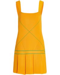 Bottega Veneta - Pleated Knit Mini Dress - Lyst