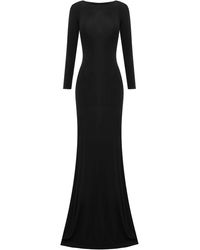 Alex Perry - Long Sleeve Open Back Gown In Dry Jersey - Lyst