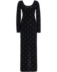 Versace - Crystal-Embellished Knit Wool Midi Dress - Lyst