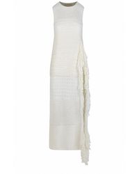 Heirlome - Selena Fringed Knit Silk Maxi Tunic Dress - Lyst