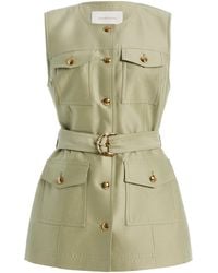 Zimmermann - Luna Wool-Silk Utility Vest - Lyst