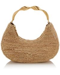 Jonathan Simkhai - Nixi Twist Handle Raffia Shoulder Bag - Lyst