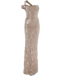 Marmar Halim - Twisted Sequined Silk Gown - Lyst