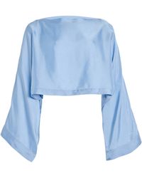 Bondi Born - Como Twill-satin Kimono Top - Lyst