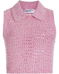 Matthew Bruch - Cropped Open-knit Wool-blend Top - Lyst