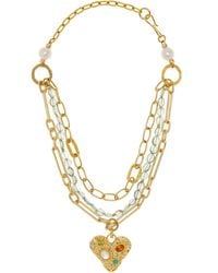 Lizzie Fortunato - Treasure Trove Gold-pleated Multi-gem Pendant Necklace - Lyst