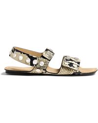 KHAITE - Boden Studded-Effect Leather Sandals - Lyst