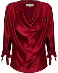 ANDRES OTALORA - Frio Interior Draped Silk Blouse - Lyst