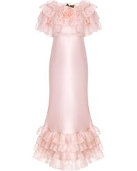 Rodarte Ruffled Silk Organza Gown - Pink