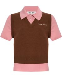 Miu Miu - Cashmere-Wool Polo Sweater - Lyst