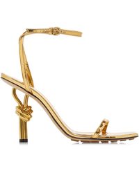 Bottega Veneta - Knot Metallic-leather Sandals - Lyst