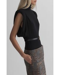 Mugler - Draped Wool-Blend Top - Lyst