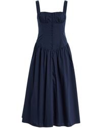 Cult Gaia - Emmett Corset Poplin Midi Dress - Lyst