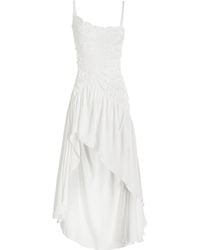 Georgia Hardinge - Exclusive Celestial Shirred-satin Midi Dress - Lyst