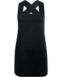 KHAITE - Mella Cross-Back Crepe-Satin Mini Dress - Lyst