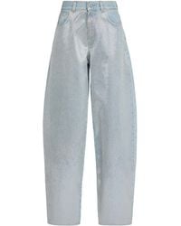 Haikure - Bibi Stapled Rigid High-Rise Barrel-Leg Jeans - Lyst