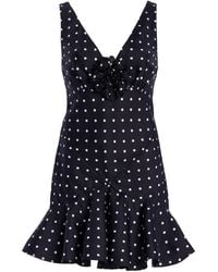 De La Vali Gracia Polka-Dot Silk-Chiffon Mini Dress | Lyst