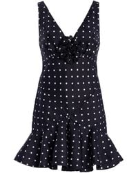 Rodarte - Flower-Detailed Polka-Dot Silk-Twill Mini Dress - Lyst