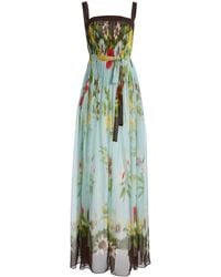 Oscar de la Renta - Floral Silk-Chiffon Gown - Lyst