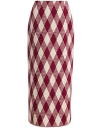 Oscar de la Renta - Argyle Wool-Blend Midi Pencil Skirt - Lyst
