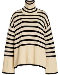Totême - Signature Stripe Wool-cotton Turtleneck Sweater - Lyst
