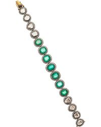 Amrapali - One-of-a-kind Rajasthan 18k Yellow Gold Emerald, Diamond Bracelet - Lyst