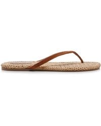 STAUD - Freja Suede Thong Sandals - Lyst
