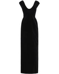 Colleen Allen - Split-Detailed Cotton-Velvet Maxi Dress - Lyst