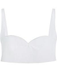 Prada - Silk Crepe De Chine Cropped Top - Lyst