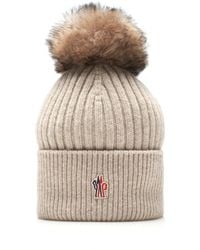 Moncler - Shearling-Trimmed Wool Beanie - Lyst