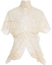 Colleen Allen - Draped Lace-Tulle Top - Lyst