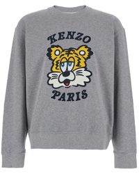 KENZO - 'Verdy Market' Crewneck Sweatshirt With Dropped Shoulders And Maxi Logo Embroidery On The Front - Lyst
