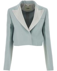 Fendi - Powder Wool Blend Blazer - Lyst