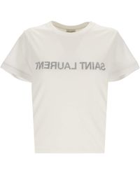 Saint Laurent - Reverse Logo T-Shirt - Lyst