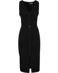 Elisabetta Franchi - Crepe Bustier Dress With Contrasting Topstitching - Lyst