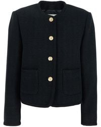 DUNST - Crewneck Jacket With Contrasting Jewel Buttons - Lyst