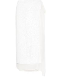 P.A.R.O.S.H. - Sequinned Wrap Midi Skirt - Lyst