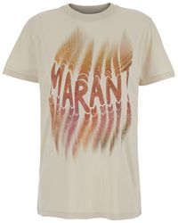 Isabel Marant - 'Zoeline' Crewneck T-Shirt With Maxi Logo Print On The Front - Lyst